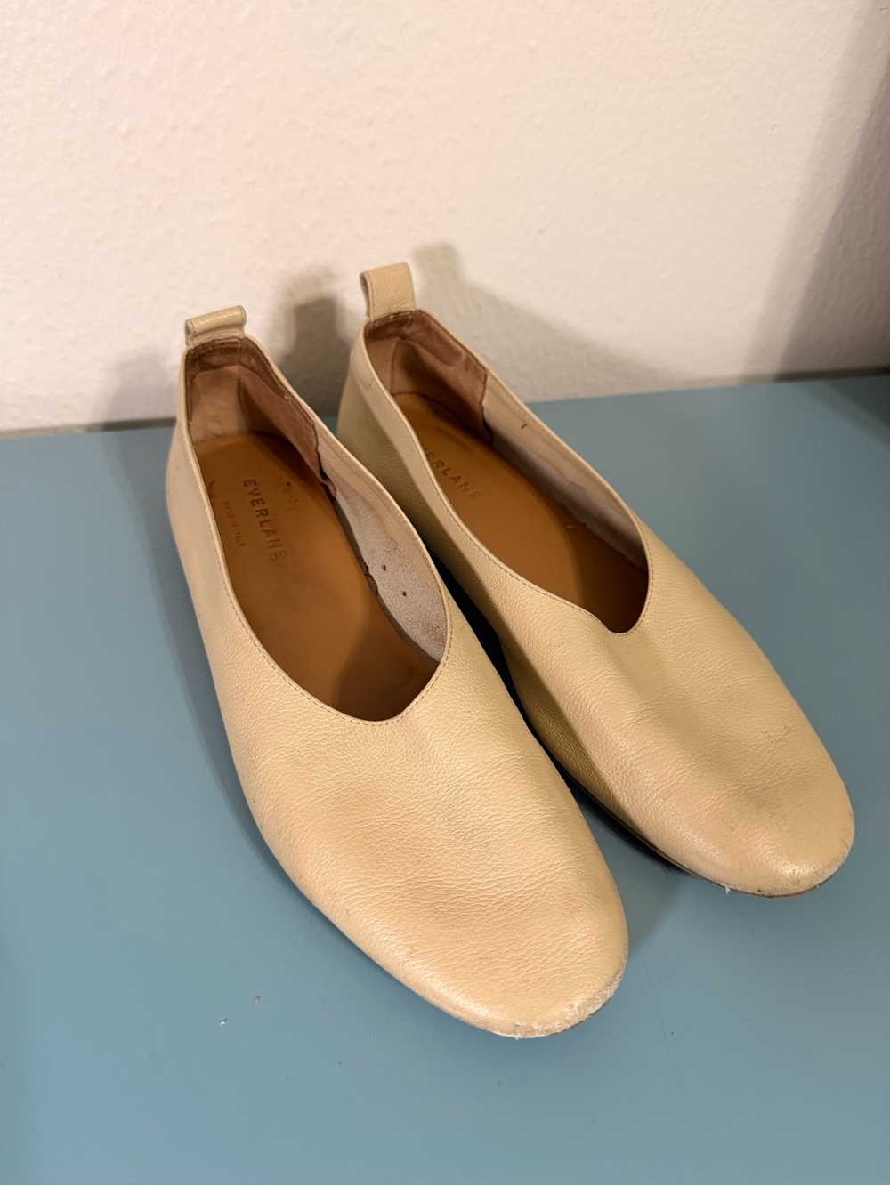 Everlane Italian Leather Day Glove Flats Cream (Ivory) size 7